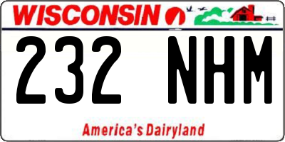 WI license plate 232NHM