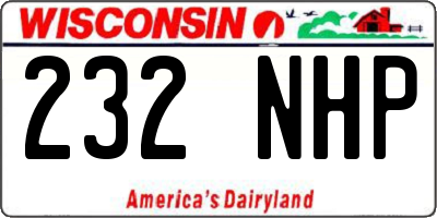 WI license plate 232NHP