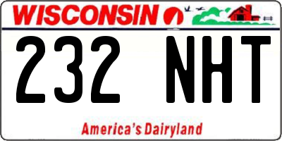 WI license plate 232NHT