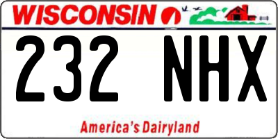 WI license plate 232NHX