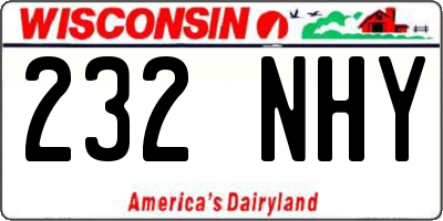 WI license plate 232NHY