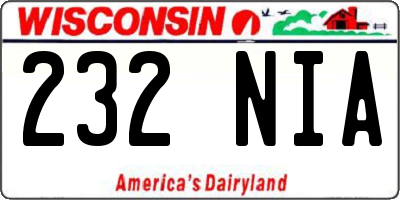 WI license plate 232NIA