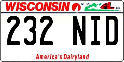 WI license plate 232NID