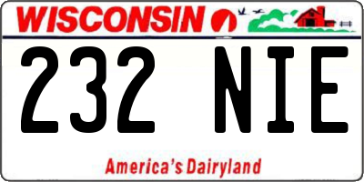 WI license plate 232NIE