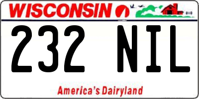 WI license plate 232NIL