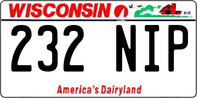 WI license plate 232NIP