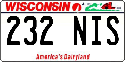 WI license plate 232NIS