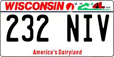 WI license plate 232NIV