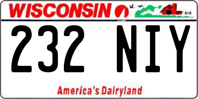 WI license plate 232NIY