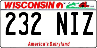 WI license plate 232NIZ