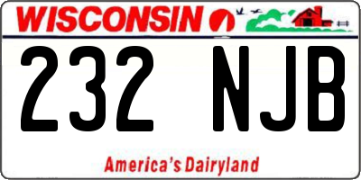 WI license plate 232NJB
