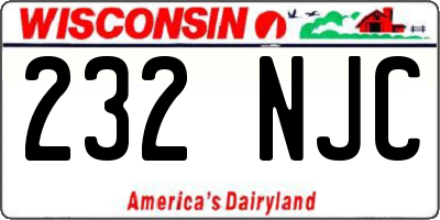 WI license plate 232NJC