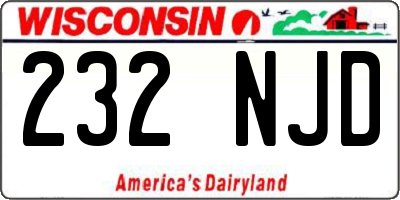 WI license plate 232NJD
