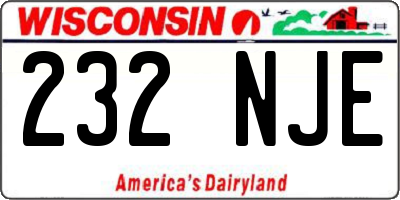 WI license plate 232NJE