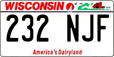 WI license plate 232NJF