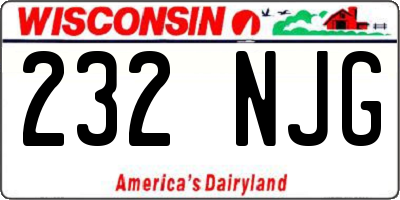WI license plate 232NJG
