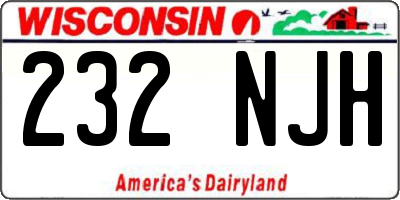 WI license plate 232NJH