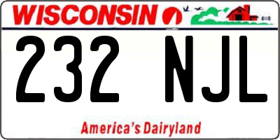 WI license plate 232NJL