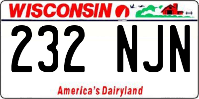 WI license plate 232NJN