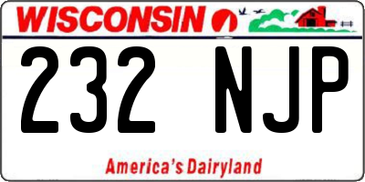WI license plate 232NJP