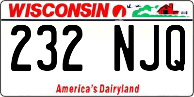 WI license plate 232NJQ