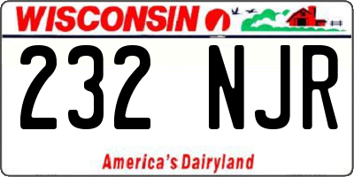 WI license plate 232NJR