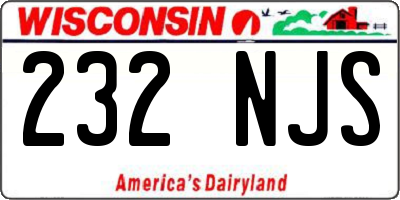 WI license plate 232NJS