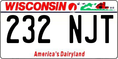 WI license plate 232NJT