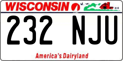 WI license plate 232NJU