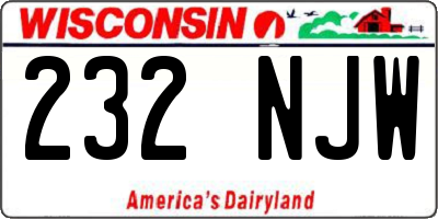 WI license plate 232NJW
