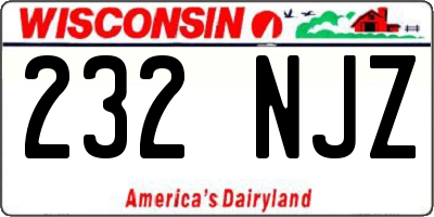 WI license plate 232NJZ