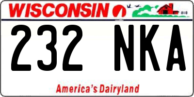WI license plate 232NKA