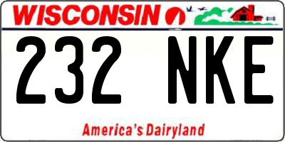 WI license plate 232NKE