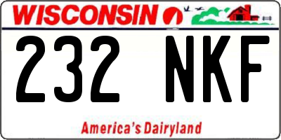 WI license plate 232NKF