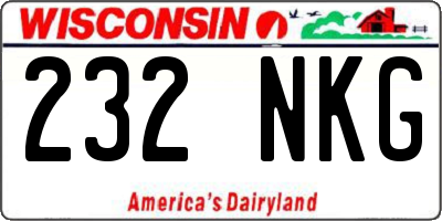 WI license plate 232NKG