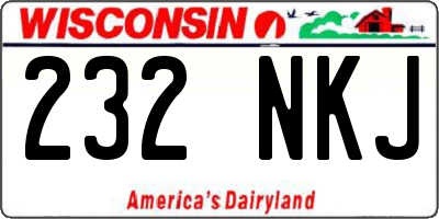 WI license plate 232NKJ