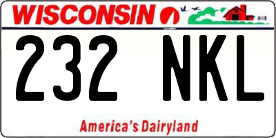 WI license plate 232NKL