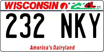 WI license plate 232NKY