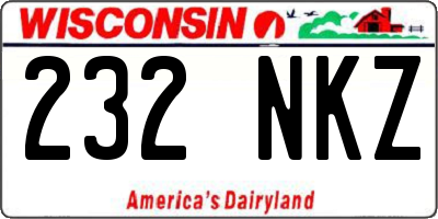 WI license plate 232NKZ