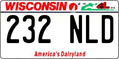 WI license plate 232NLD