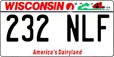 WI license plate 232NLF