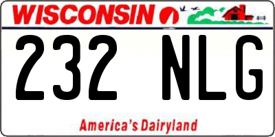 WI license plate 232NLG