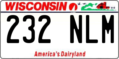 WI license plate 232NLM