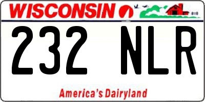 WI license plate 232NLR