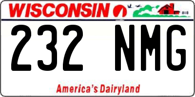 WI license plate 232NMG