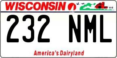 WI license plate 232NML