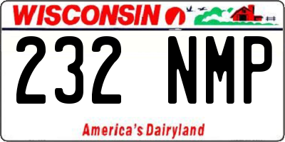 WI license plate 232NMP