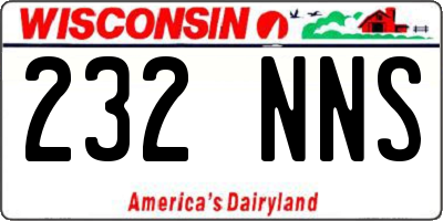 WI license plate 232NNS