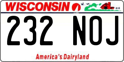 WI license plate 232NOJ