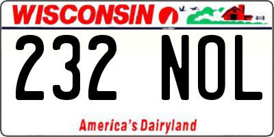 WI license plate 232NOL